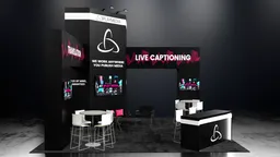 20x20 Island booth design by Reaction Space